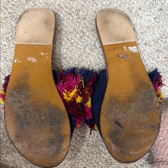 Kenneth Cole Women's Multicolor Pom Pom & Rhinestone Slide Sandals - Picture 3 of 11